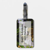 春美しいアパープルワイルドフラワー抽象芸術 ラゲッジタグ (裏面縦)