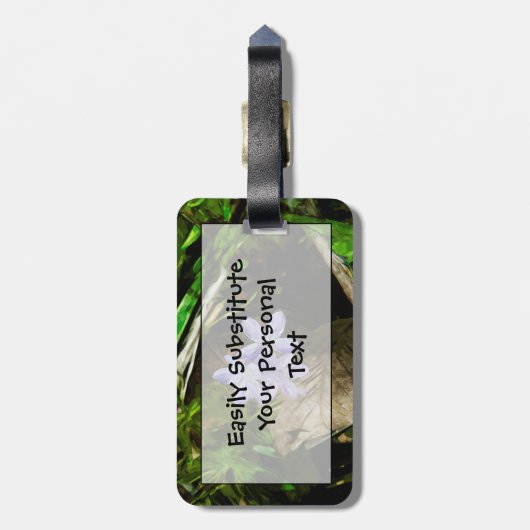 春美しいアパープルワイルドフラワー抽象芸術 ラゲッジタグ (裏面縦)