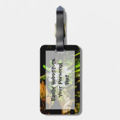 春美しいアパープルワイルドフラワー抽象芸術 ラゲッジタグ (裏面縦)