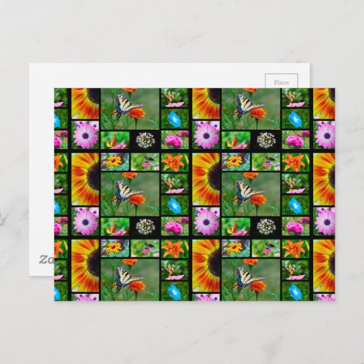 春美しいコラージュ ポストカード (正面/裏面)