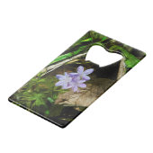 春美しいパープルワイルドフラワー抽象芸術 クレジットカード栓抜き (正面アングル)