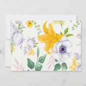 春美しいフローラ結婚のサンキューカード 招待状 (裏面)