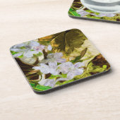 春美しいワイルドフラワー抽象芸術印象主義 コースター (左側)