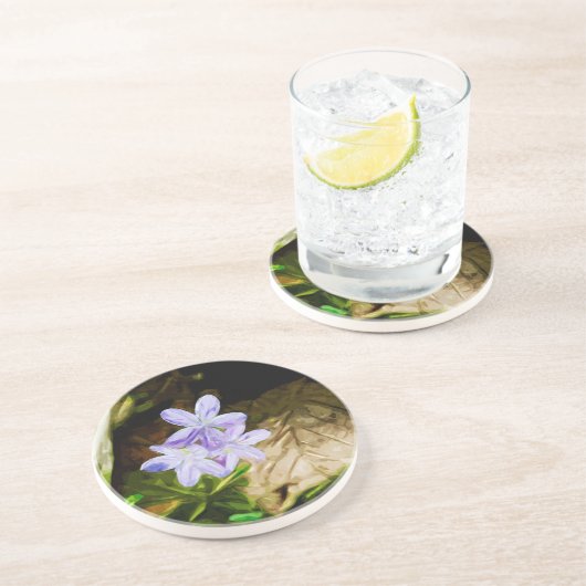 春美しいワイルドフラワー抽象芸術印象主義 コースター (側面)