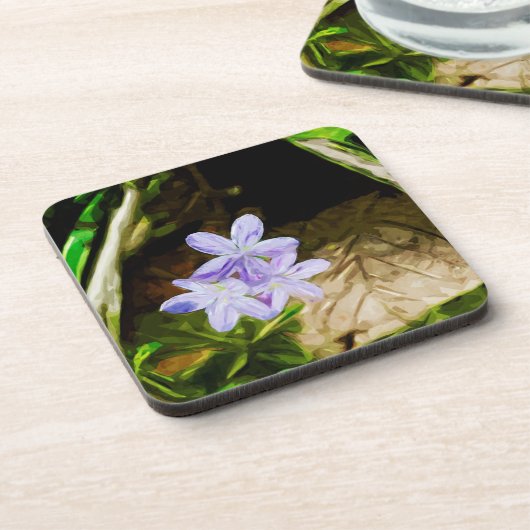 春美しいワイルドフラワー抽象芸術印象主義 コースター (左側)