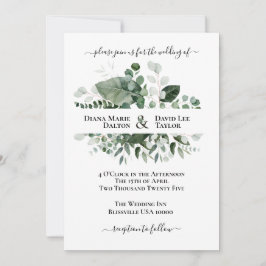 春美しい植物性緑 招待状