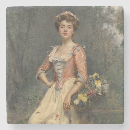 春美しい(by Raimundo de Madrazo y Garreta) ストーンコースター (正面)