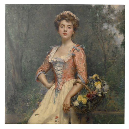 春美しい(by Raimundo de Madrazo y Garreta) タイル (正面)