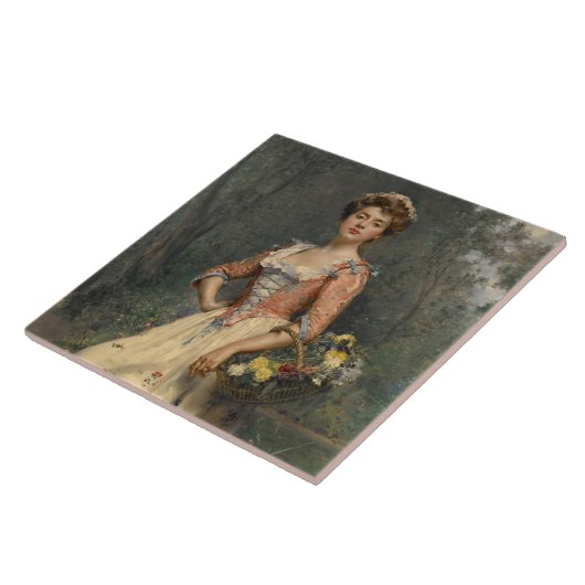 春美しい(by Raimundo de Madrazo y Garreta) タイル (側面)