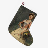 春美しい(by Raimundo de Madrazo y Garreta) ラージクリスマスストッキング (正面 (吊り時))
