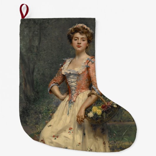 春美しい(by Raimundo de Madrazo y Garreta) ラージクリスマスストッキング (正面)