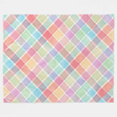 春色の格子模様 フリースブランケット (正面(横))