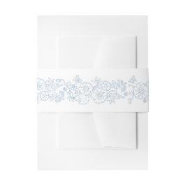 春花つる植物蝶ホワイトブルー結婚ズ 招待状ベリーバンド