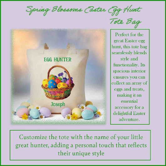 春花イースターエッグ狩り トートバッグ