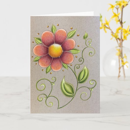 春花グリーティングカード カード (黄色い花)