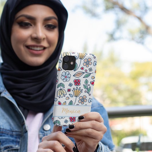 春花スカンジナビアスタイル名前をカスタムする Case-Mate iPhoneケース