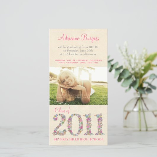 春花ズクラス2011卒業フォトカード 案内状 (スタンド正面)