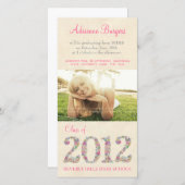 春花ズクラス2012卒業フォトカード 案内状 (正面/裏面)