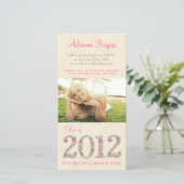 春花ズクラス2012卒業フォトカード 案内状 (スタンド正面)