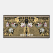 春花ズセピア部分色パーソナライズされた デスクマット (正面)