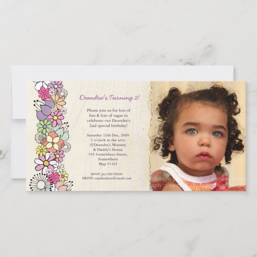 春花ズベビーガールズ2nd誕生日招待状 (正面)