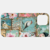 春花デコップバード金ゴールドピンクアクア Case-Mate iPhoneケース (裏面 (横))