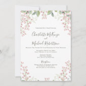 春花ピンクフローラミントRSVP 結婚's 招待状 (正面)