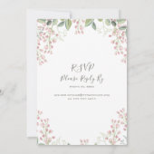 春花ピンクフローラミントRSVP 結婚's 招待状 (裏面)