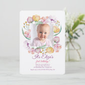 春花フレームの写真の招待状 招待状 (スタンド正面)