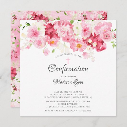 春花フローラ確認招待状 招待状 (正面/裏面)