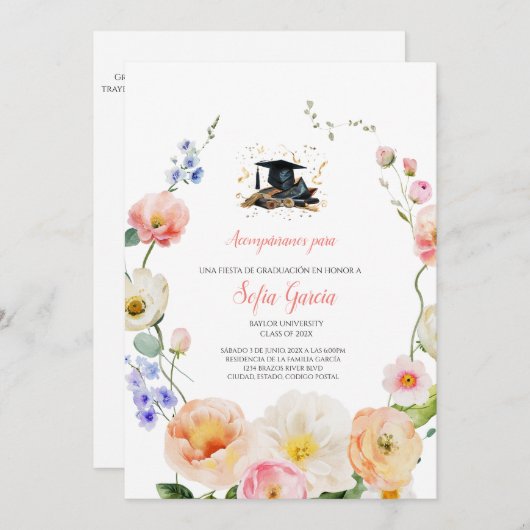 春花卒業招待状 招待状 (正面/裏面)