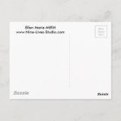 春花園でミツバチと子猫を食べる ポストカード (裏面)