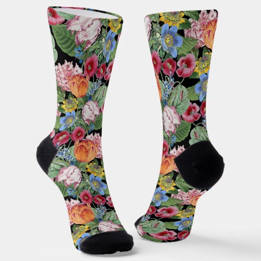 春花園の模様 ソックス (傾斜あり)