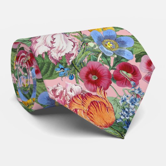 春花園の模様 ネクタイ (ロール)