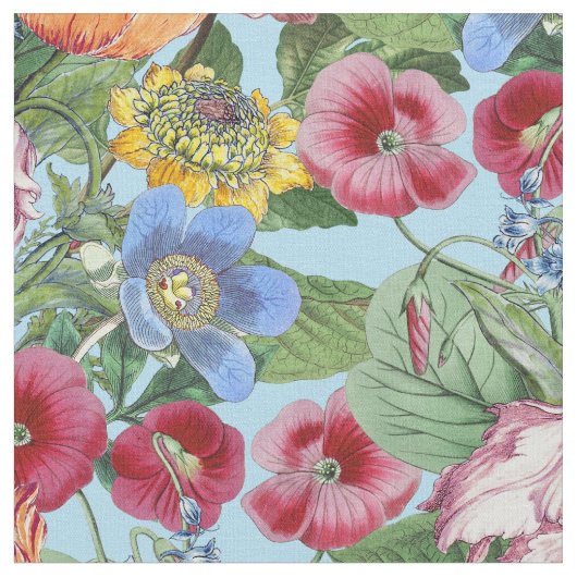 春花園の模様 ファブリック (クローズアップ)