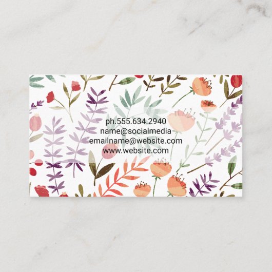 春花園の模様 名刺 (裏面)