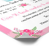 春花市場/バザールピンクフローラかわいい ポスター (角)