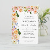 春花枠スペインの結婚式招待状 招待状 (スタンド正面)