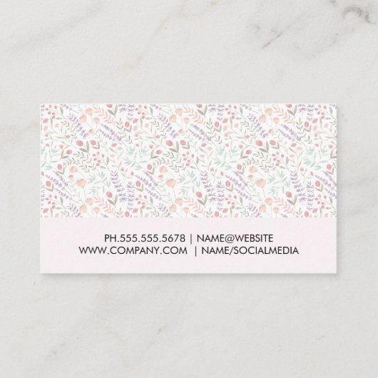 春花柄 |コンパクト化 名刺 (裏面)