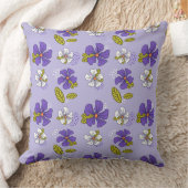 春花柄（紫） クッション (ブランケット)
