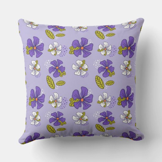 春花柄（紫） クッション (裏面)