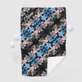 春花模様パーソナライズされた ゴルフタオル (インサイチュ)