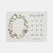 春花模様ベビーマイルストーン一括 フリースブランケット (正面(横))