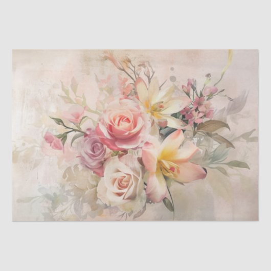 春花模様ヴィンテージ母の日 薄葉紙 (正面)