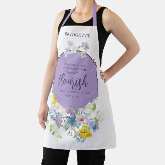 春花模様聖なる書物、 経典エレガント パーソナライズされた エプロン (インサイチュ)