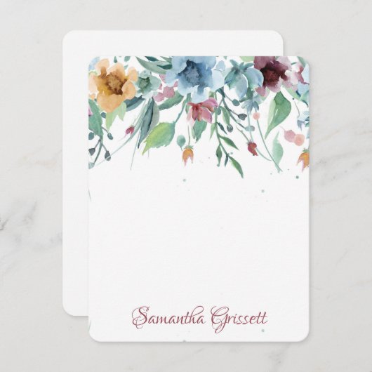 春花模様 ノートカード (正面/裏面)