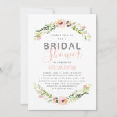 春花模様 | ブライダルシャワー | ヘビーホワイト 招待状 (正面)