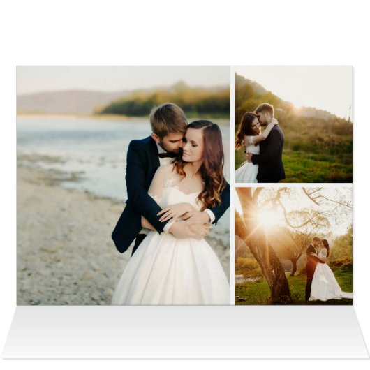 春花模様 |折りたた結婚んだ感謝の写真 (内部横(上))