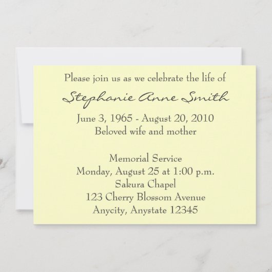 春花祭葬招待状 招待状 (裏面)