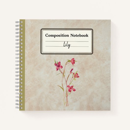 春花組成パーソナライズされた物 ノートブック (正面)